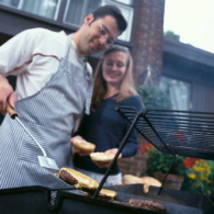 man barbequing